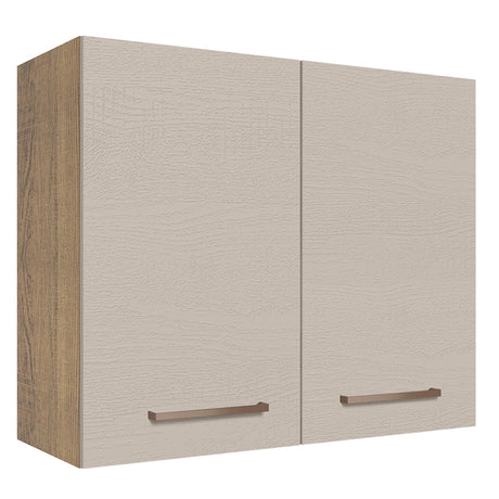 Mueble Superior de Cocina Agata Marron y Crema 80x66cm con Un Entrepaño - MUEBLES SUPERIORES DE COCINA | Bylmo