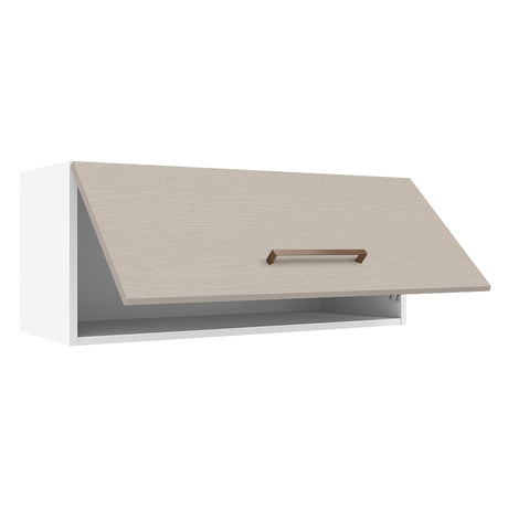 Mueble Superior de Cocina Agata Blanco y Crema 80x33cm Sin Entrepaños - MUEBLES SUPERIORES DE COCINA | Bylmo
