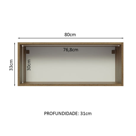 Mueble Superior de Cocina Glamy Marron y Blanco 80x33cm Sin Entrepaños - MUEBLES SUPERIORES DE COCINA | Bylmo