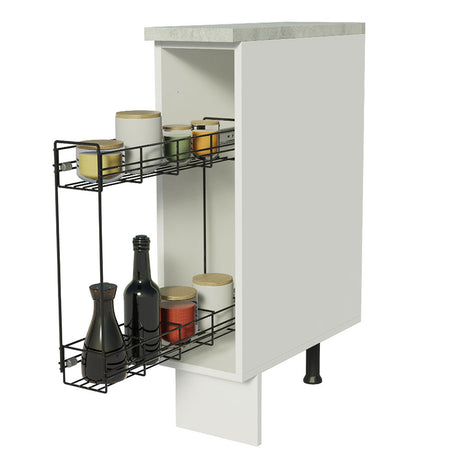 Mueble Auxiliar de Cocina Glamy Blanco y Gris 20x84cm Para Condimentos - BARRAS Y MUEBLES AUXILIARES | Bylmo