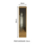 Mueble Auxiliar de Cocina Glamy Marron y Negro 20x84cm Para Condimentos - BARRAS Y MUEBLES AUXILIARES | Bylmo
