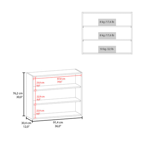 Mueble Superior de Cocina Wengue 91x76.2cm sin Puertas y con Dos Entrepaños - MUEBLES SUPERIORES DE COCINA | Bylmo