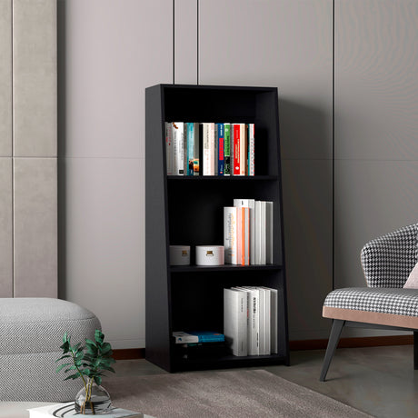 Biblioteca Note Wengue 53.1x120cm Rectangular Con Tres Compartimientos - BIBLIOTECAS Y ESTANTERIAS | Bylmo