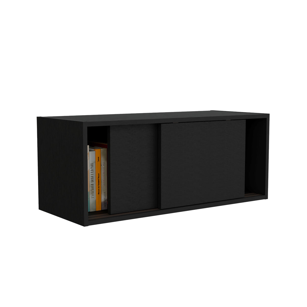 Estanteria Flotante Note Wengue 81x33cm Rectangular Con Un Compartimiento - BIBLIOTECAS Y ESTANTERIAS | Bylmo