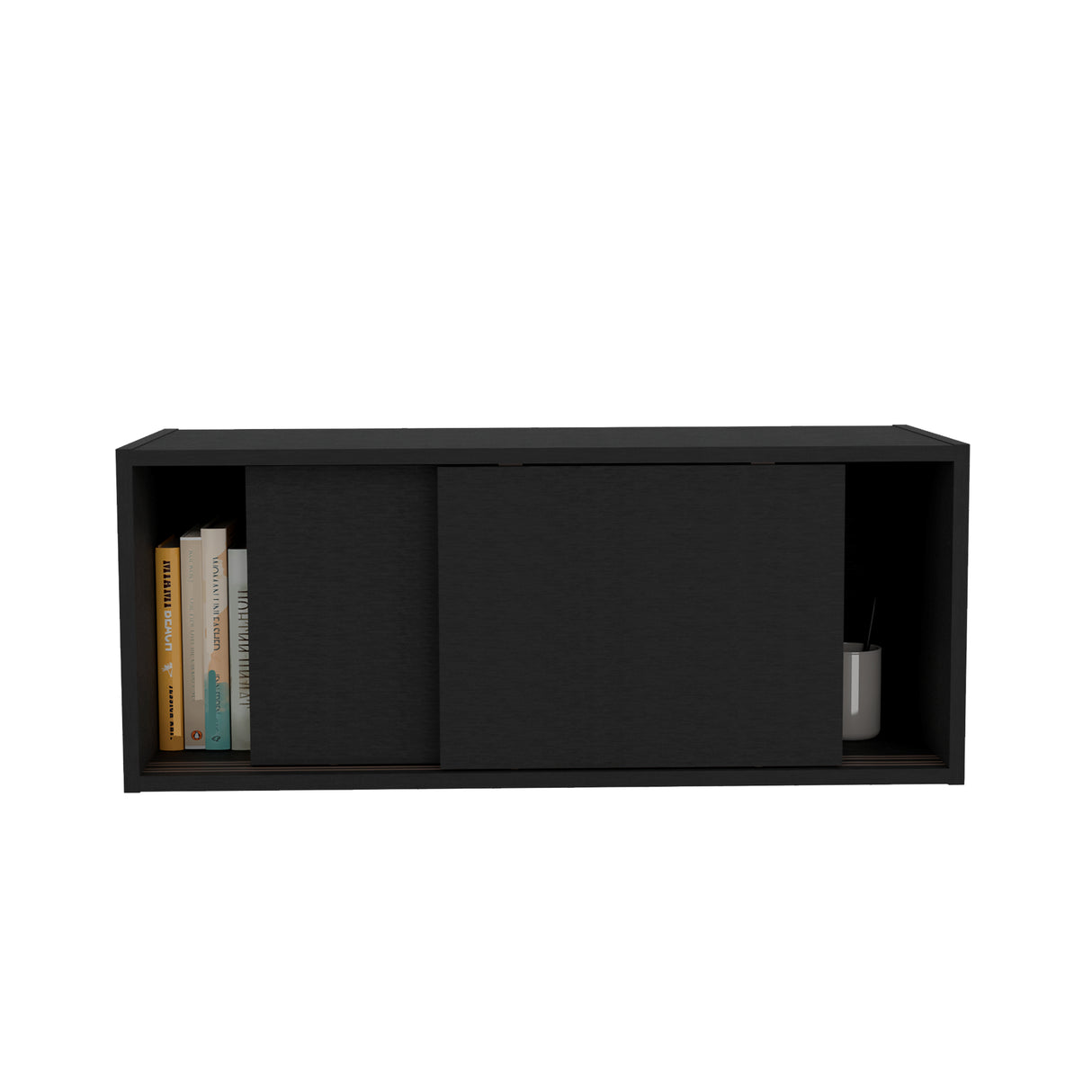 Estanteria Flotante Note Wengue 81x33cm Rectangular Con Un Compartimiento - BIBLIOTECAS Y ESTANTERIAS | Bylmo
