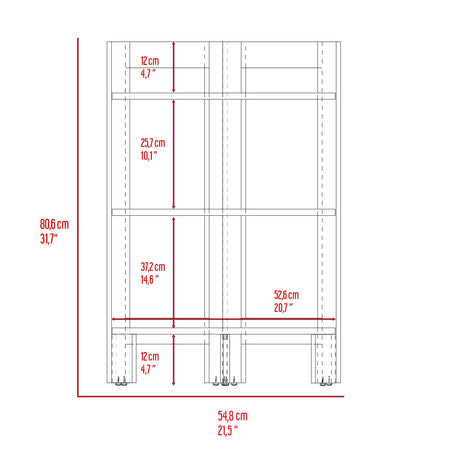 Mesa Auxiliar Esquinera Riga Wengue 38.8x80.6cm con Patas y Tres Compartimientos - MESAS AUXILIARES | Bylmo