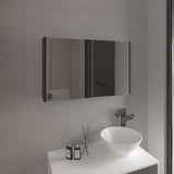 Gabinete de Baño Botiquin 80 Wengue 80x50cm Rectangular con Espejo y Un Entrepaño - GABINETES DE BANHO | Bylmo