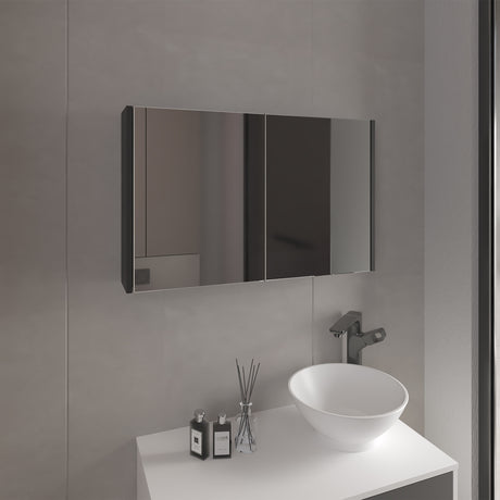 Gabinete de Baño Botiquin 80 Wengue 80x50cm Rectangular con Espejo y Un Entrepaño - GABINETES DE BANHO | Bylmo