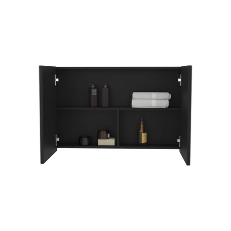 Gabinete de Baño Botiquin 80 Wengue 80x50cm Rectangular con Espejo y Un Entrepaño - GABINETES DE BANHO | Bylmo