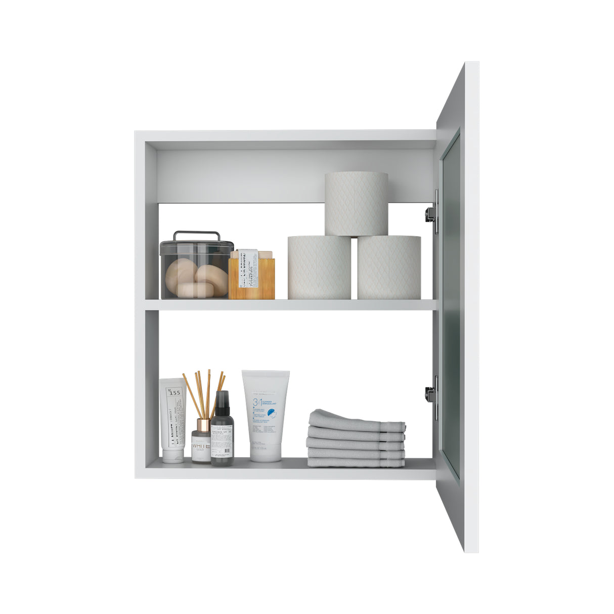 Gabinete de Baño Luma Blanco 47.2x52.2cm Rectangular con Espejo y Un Entrepaño - GABINETES DE BANHO | Bylmo