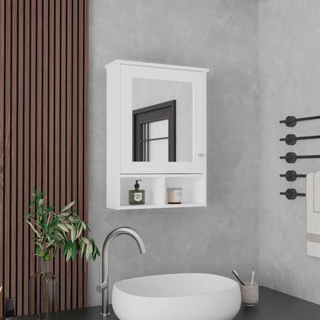 Gabinete de Baño Viña Blanco 53x73.6cm Rectangular con Espejo y Tres Entrepaños - GABINETES DE BANHO | Bylmo