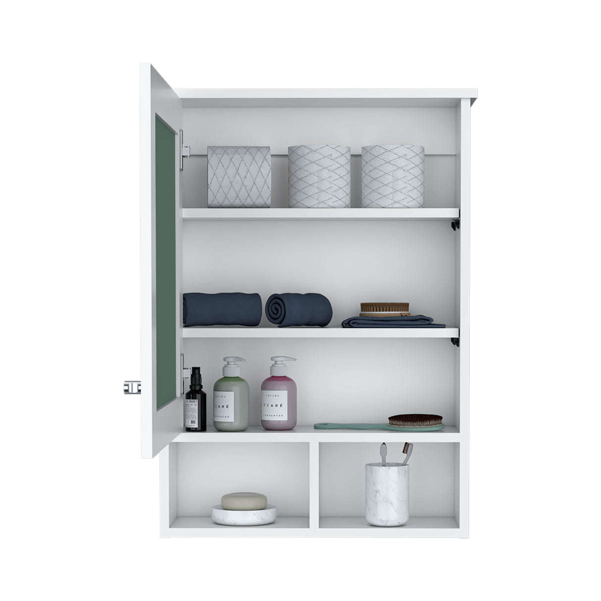 Gabinete de Baño Viña Blanco 53x73.6cm Rectangular con Espejo y Tres Entrepaños - GABINETES DE BANHO | Bylmo