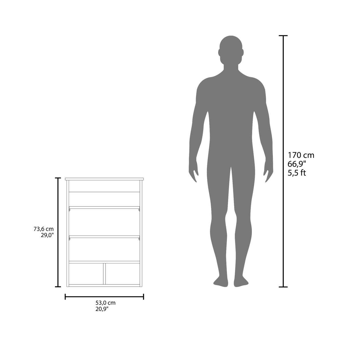 Gabinete de Baño Viña Blanco 53x73.6cm Rectangular con Espejo y Tres Entrepaños - GABINETES DE BANHO | Bylmo