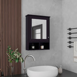 Gabinete de Baño Viña Wengue 53x73.6cm Rectangular con Espejo y Tres Entrepaños - GABINETES DE BANHO | Bylmo