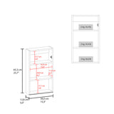 Gabinete de Baño Juno Blanco 39x65.3cm Rectangular y con Dos Entrepaños - GABINETES DE BANHO | Bylmo