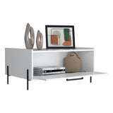 Mesa de Centro Shanghai Blanco 84.2x39.5cm Rectangular con Patas y con Compartimiento - MESAS DE CENTRO | Bylmo