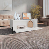 Mesa de Centro Shanghai Blanco 84.2x39.5cm Rectangular con Patas y con Compartimiento - MESAS DE CENTRO | Bylmo