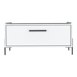 Mesa de Centro Shanghai Blanco 84.2x39.5cm Rectangular con Patas y con Compartimiento - MESAS DE CENTRO | Bylmo