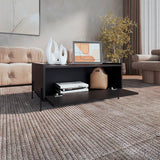 Mesa de Centro Shanghai Wengue 84.2x39.5cm Rectangular con Patas y con Compartimiento - MESAS DE CENTRO | Bylmo