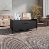 Mesa de Centro Shanghai Wengue 84.2x39.5cm Rectangular con Patas y con Compartimiento - MESAS DE CENTRO | Bylmo