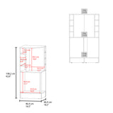 Bar Esquinero Jakes Blanco 46.9x108cm con Ocho Portabotellas y Cuatro Compartimientos - BARES | Bylmo