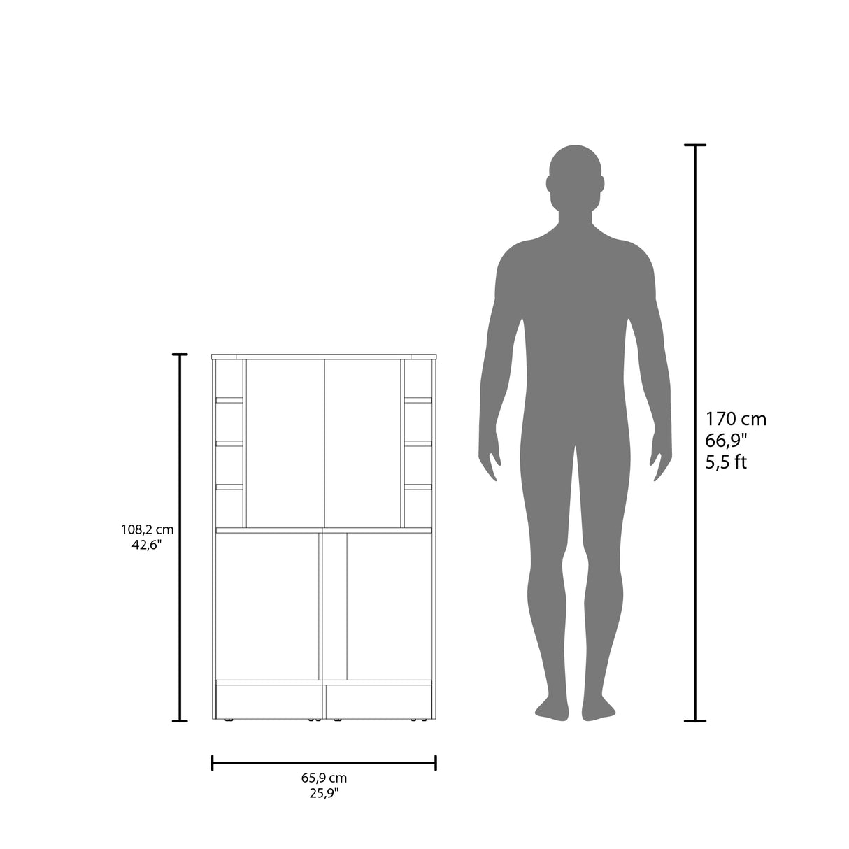 Bar Esquinero Jakes Blanco 46.9x108cm con Ocho Portabotellas y Cuatro Compartimientos - BARES | Bylmo