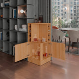 Bar Esquinero Jakes Fresno Europeo 46.9x108cm con Ocho Portabotellas y Cuatro Compartimientos - BARES | Bylmo