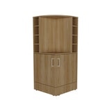 Bar Esquinero Jakes Fresno Europeo 46.9x108cm con Ocho Portabotellas y Cuatro Compartimientos - BARES | Bylmo