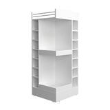 Bar Esquinero Lyman Blanco 46.6x116cm con Catorce Portabotellas y Tres Compartimientos - BARES | Bylmo