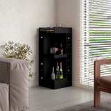 Bar Esquinero Lyman Wengue 46.6x116cm con Catorce Portabotellas y Tres Compartimientos - BARES | Bylmo