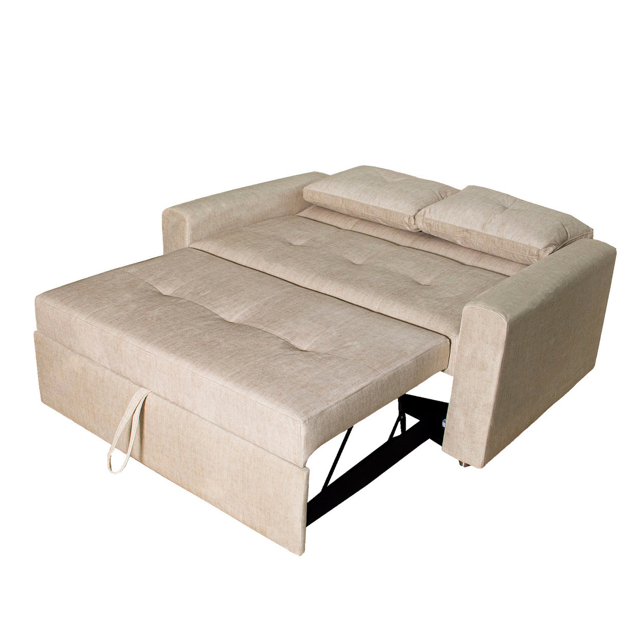Sofá Cama Germano Beige 150x90cm Reclinable con Dos Cojines decorativos - SOFAS Y POLTRONAS | Bylmo