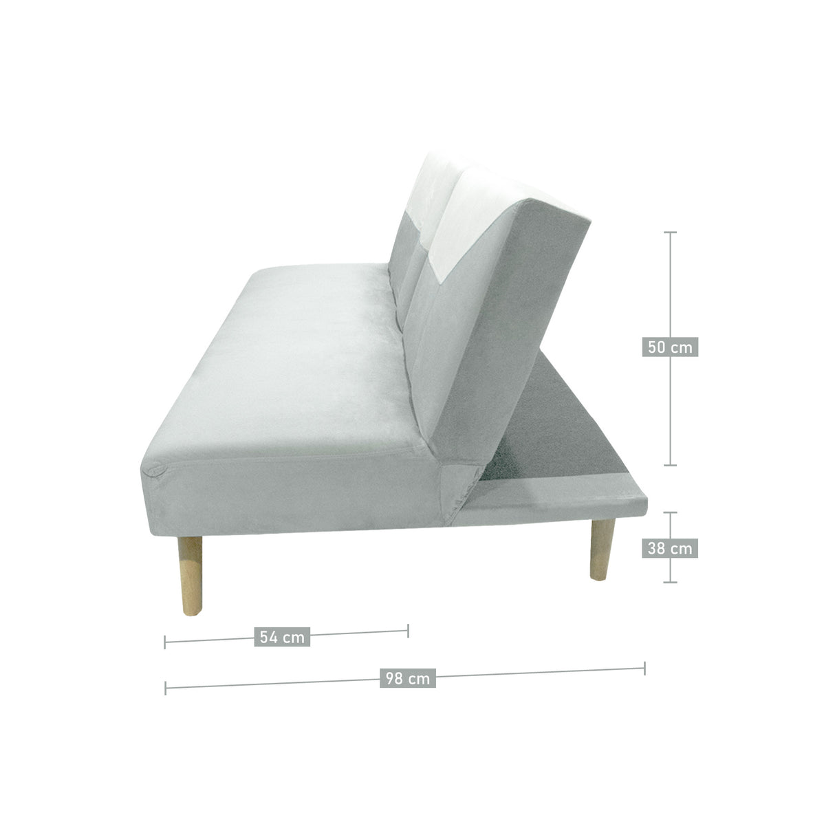 Sofá Cama Pekín Gris y Beige 104x83cm con Portavasos y Conexión USB y Tipo C - SOFAS Y POLTRONAS | Bylmo