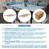 Comedor Berlín Gris 80x75cm Rectangular de Cuatro Puestos con Cuatro Sillas - COMEDORES | Bylmo
