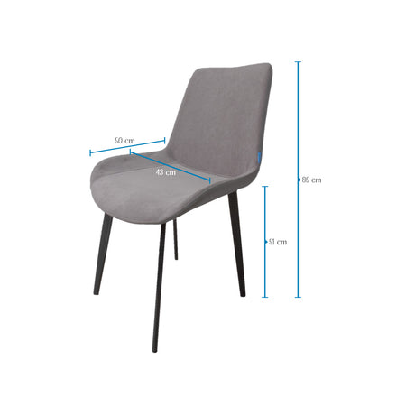 Comedor Berlín Gris 80x75cm Rectangular de Cuatro Puestos con Cuatro Sillas - COMEDORES | Bylmo