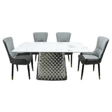 Comedor Dubái Gris 80x75cm Rectangular de Cuatro Puestos con Cuatro Sillas - COMEDORES | Bylmo