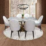 Comedor Ginebra Gris 90x75cm Rectangular de Seis Puestos con Seis Sillas - COMEDORES | Bylmo