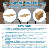Comedor Ginebra Gris 90x75cm Rectangular de Seis Puestos con Seis Sillas - COMEDORES | Bylmo