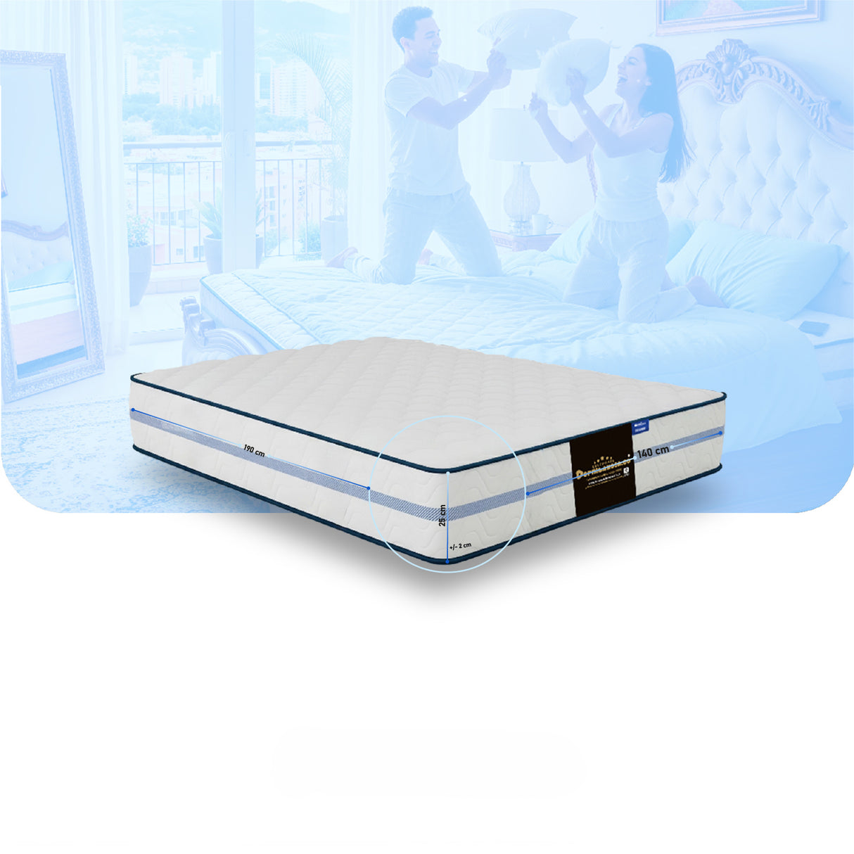 Colchón Caribe Blanco Doble 140 X 190 Cm Firmeza Suave Doble Faz - COLCHONES | Bylmo