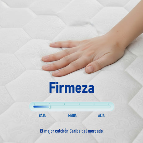 Colchón Caribe Blanco Queen 160 X 190 Cm Firmeza Suave Doble Faz - COLCHONES | Bylmo