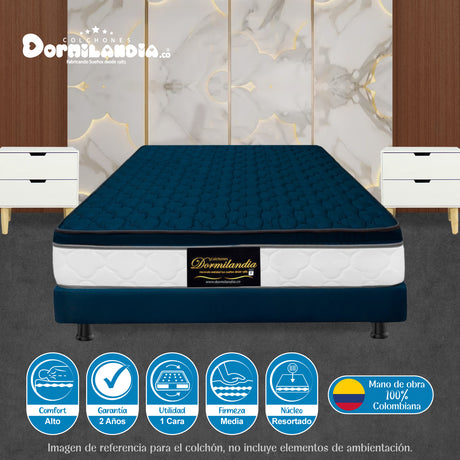Colchón Dublín Azul Doble 140 X 190 Cm Firmeza Medio - COLCHONES | Bylmo
