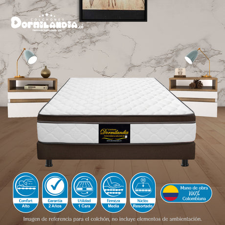 Colchón Dublín Cafe Doble 140 X 190 Cm Firmeza Medio - COLCHONES | Bylmo