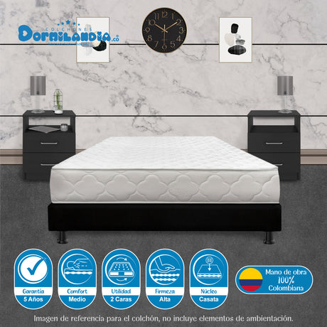 Colchón Macizo Blanco Doble 140 X 190 Cm Firmeza Firme Doble Faz - COLCHONES | Bylmo