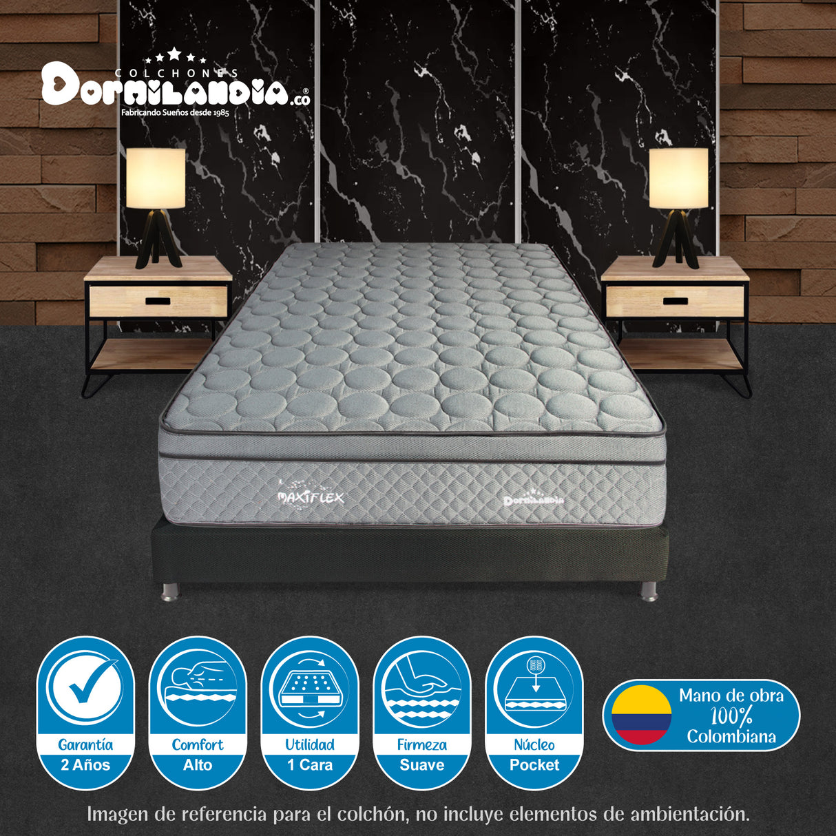Colchón Maxiflex Gris Sencillo 100 X 190 Cm Firmeza Suave - COLCHONES | Bylmo