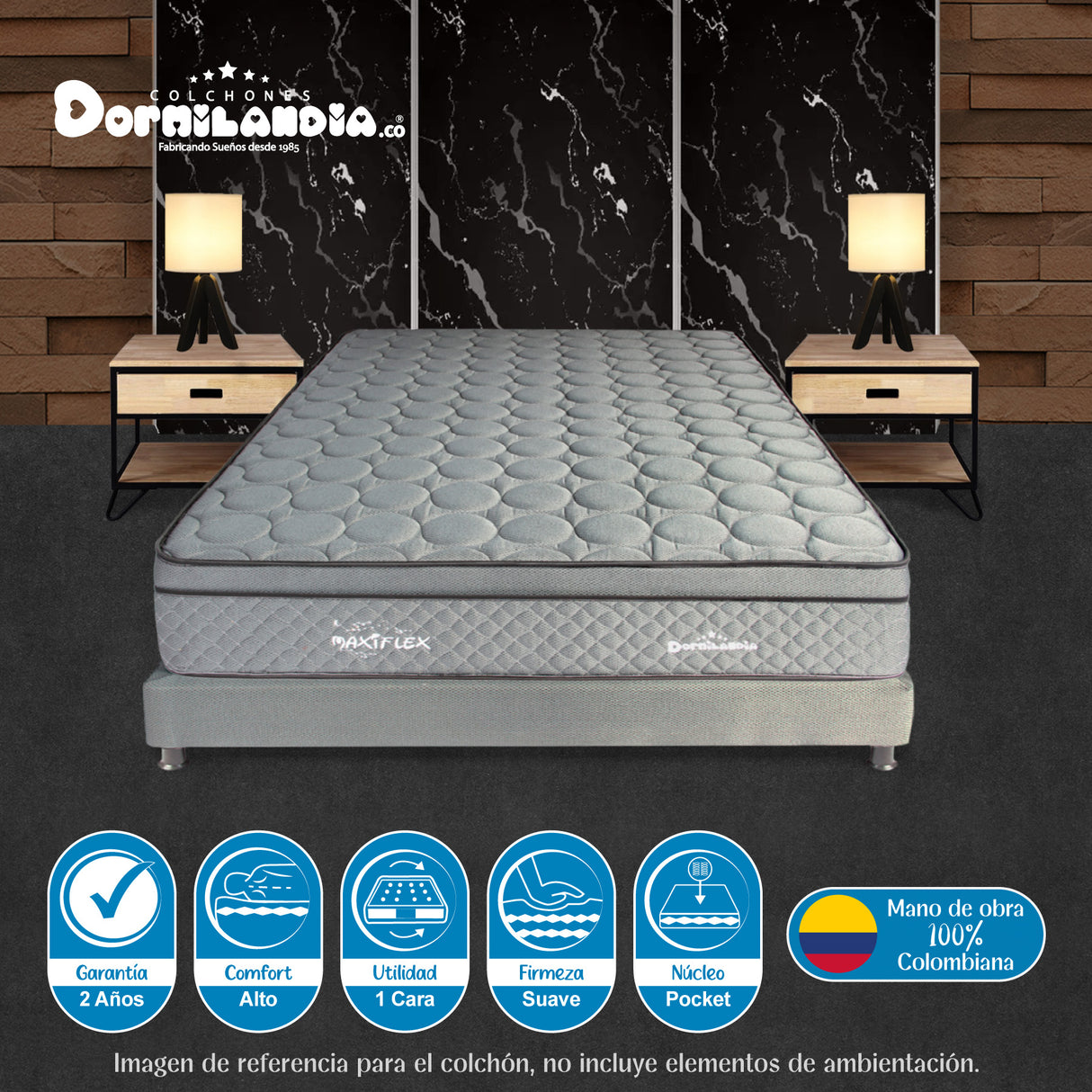 Colchón Maxiflex Gris Queen 160 X 190 Cm Firmeza Suave - COLCHONES | Bylmo