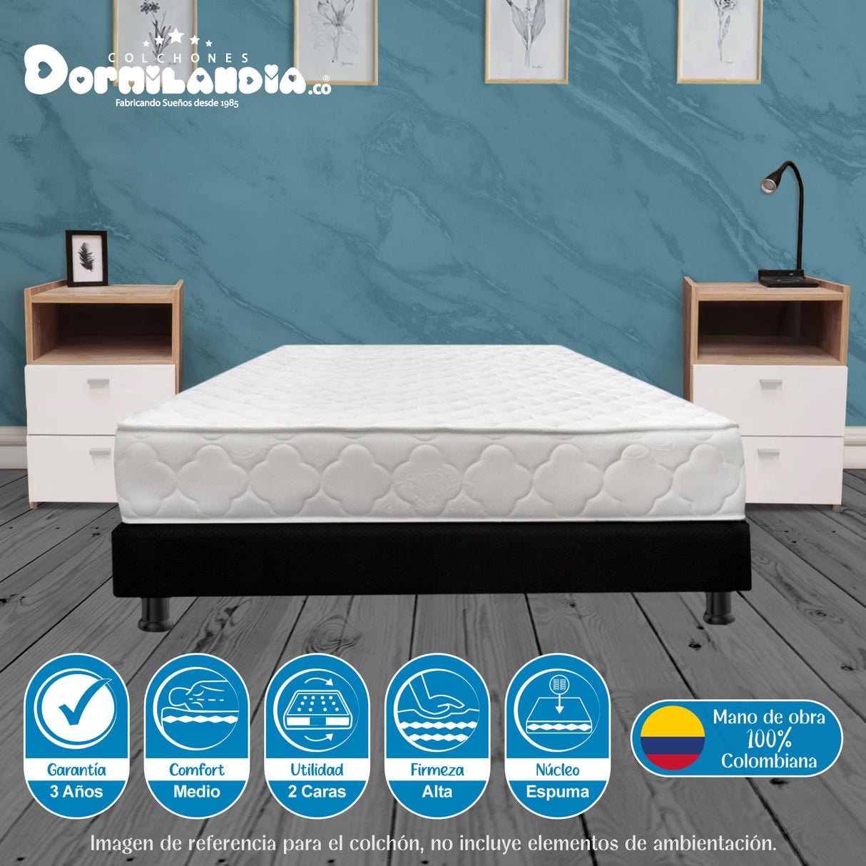Colchón Ultraflex Blanco Queen 160 X 190 Cm Firmeza Firme Doble Faz - COLCHONES | Bylmo