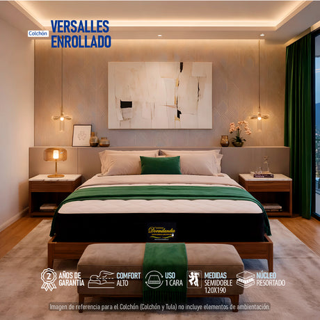Colchón Enrollado Versalles Blanco Semidoble 120 X 190 Cm Firmeza Medio - COLCHONES | Bylmo