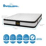 Combo Base Cama y Colchón Atenas Blanco y Azul King 200 X 200 Cm Firmeza Medio Doble Faz - COLCHONES | Bylmo
