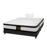 Combo Base Cama y Colchón Atenas Blanco y Gris Sencillo 100 X 190 Cm Firmeza Medio Doble Faz - COLCHONES | Bylmo