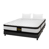 Combo Base Cama y Colchón Atenas Blanco y Gris Doble 140 X 190 Cm Firmeza Medio Doble Faz - COLCHONES | Bylmo