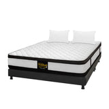 Combo Base Cama y Colchón Atenas Blanco y Gris King 200 X 200 Cm Firmeza Medio Doble Faz - COLCHONES | Bylmo